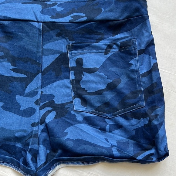 Summer Camouflage Overall Shorts Drawstring Jumpsuit - Picture 9 of 9